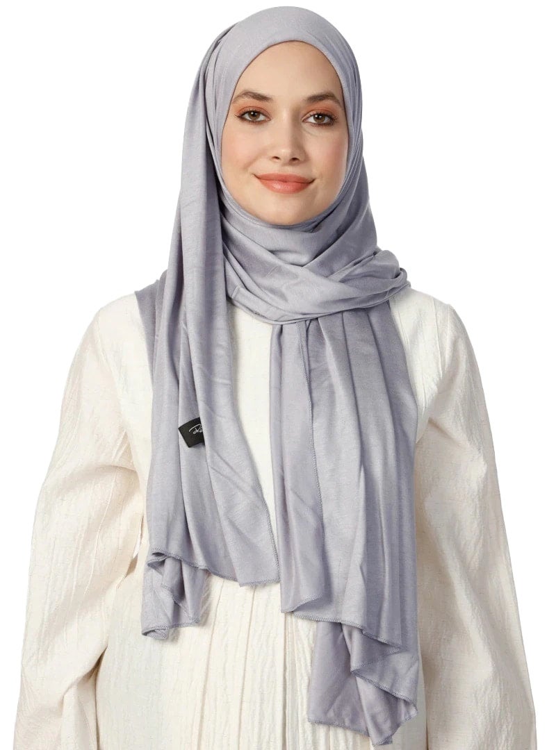 Jersey Combed Cotton Viscose Shawl Gray